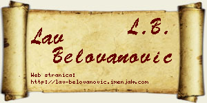 Lav Belovanović vizit kartica